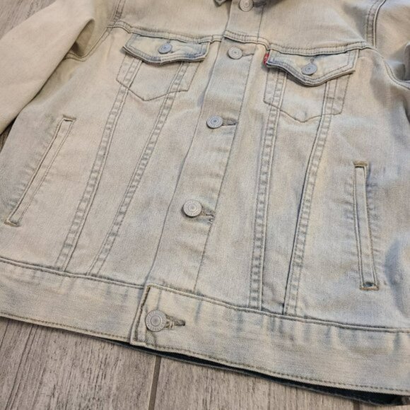 Levi's girls light wash denim jean jacket heavy button down size S 8-10 years - Picture 4 of 9